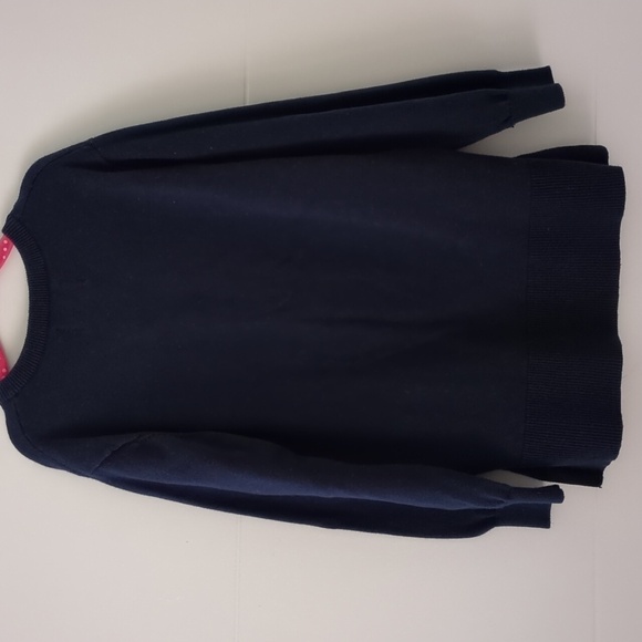 Back To School Navy White Swan Design Preppy Button Down Cardigan Sz 12 Girls - Picture 5 of 5